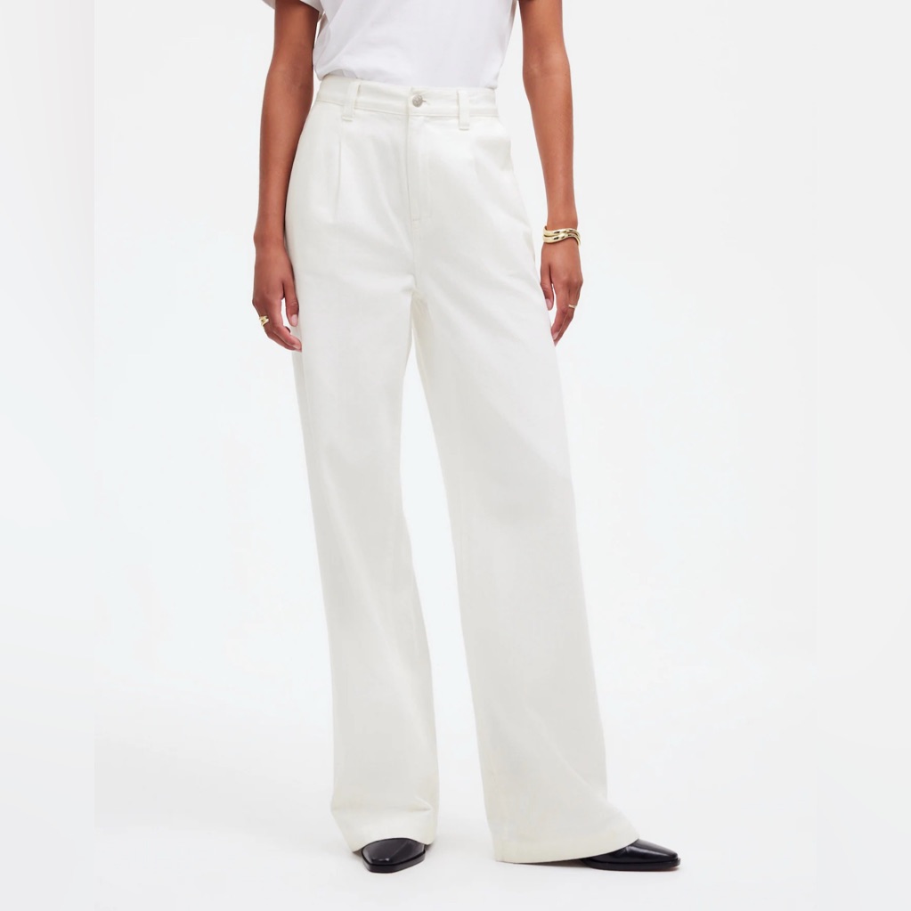 Nwt Madewell Women’s The Harlow Wide-Leg Jean: Airy Denim Edition - W33 - White